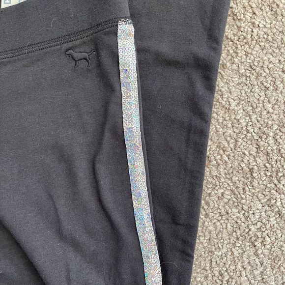 Pink Victoria’s Secret bling cotton leggings NWT sz M HTF - Picture 3 of 6